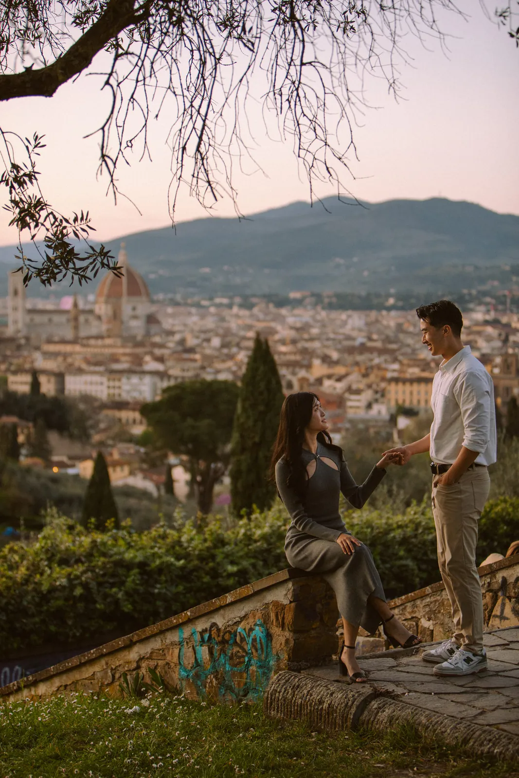 Florence skyline from Piazzale Michelangelo at golden hour