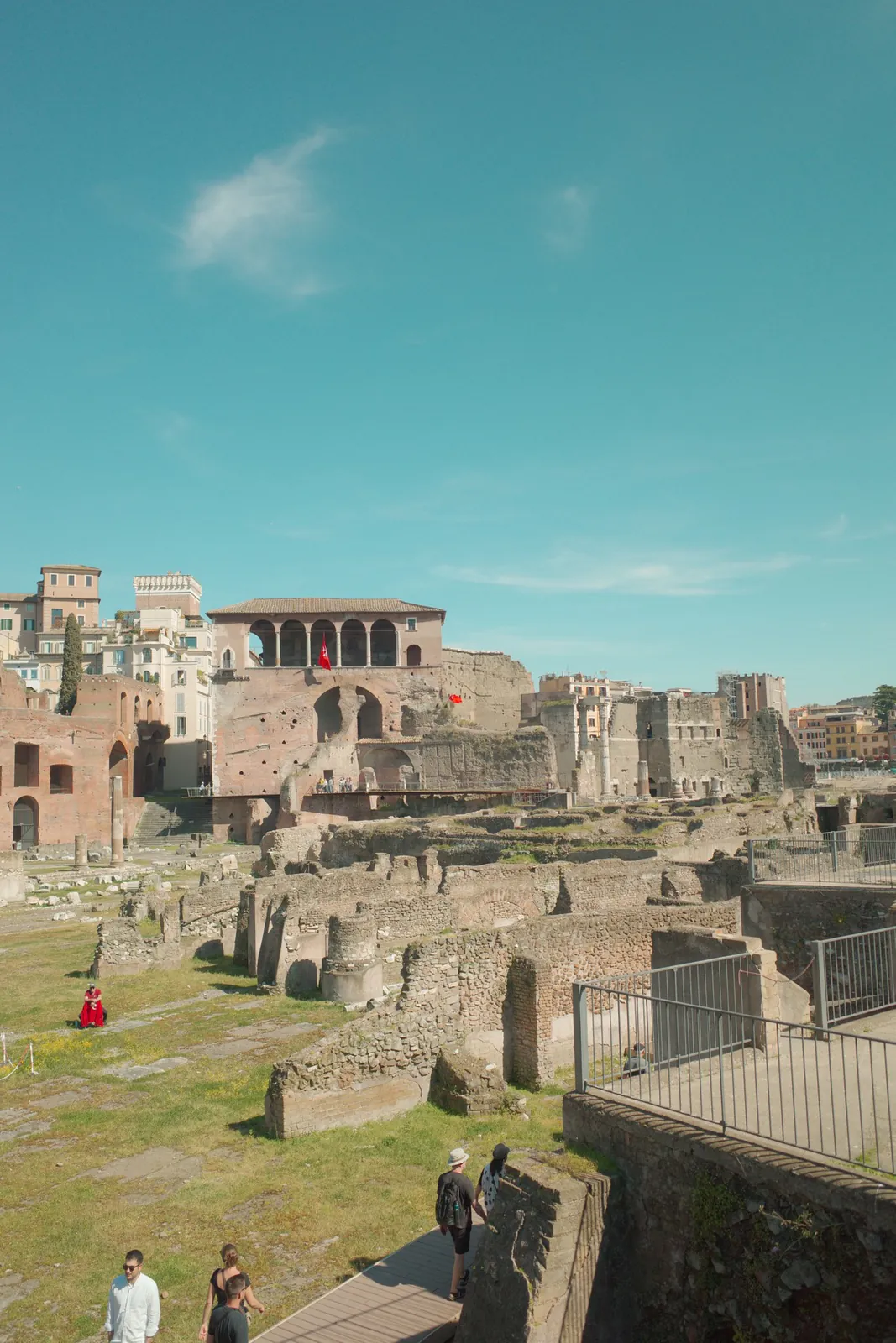 Ancient Roman Forum ruins near the Colosseum in Rome