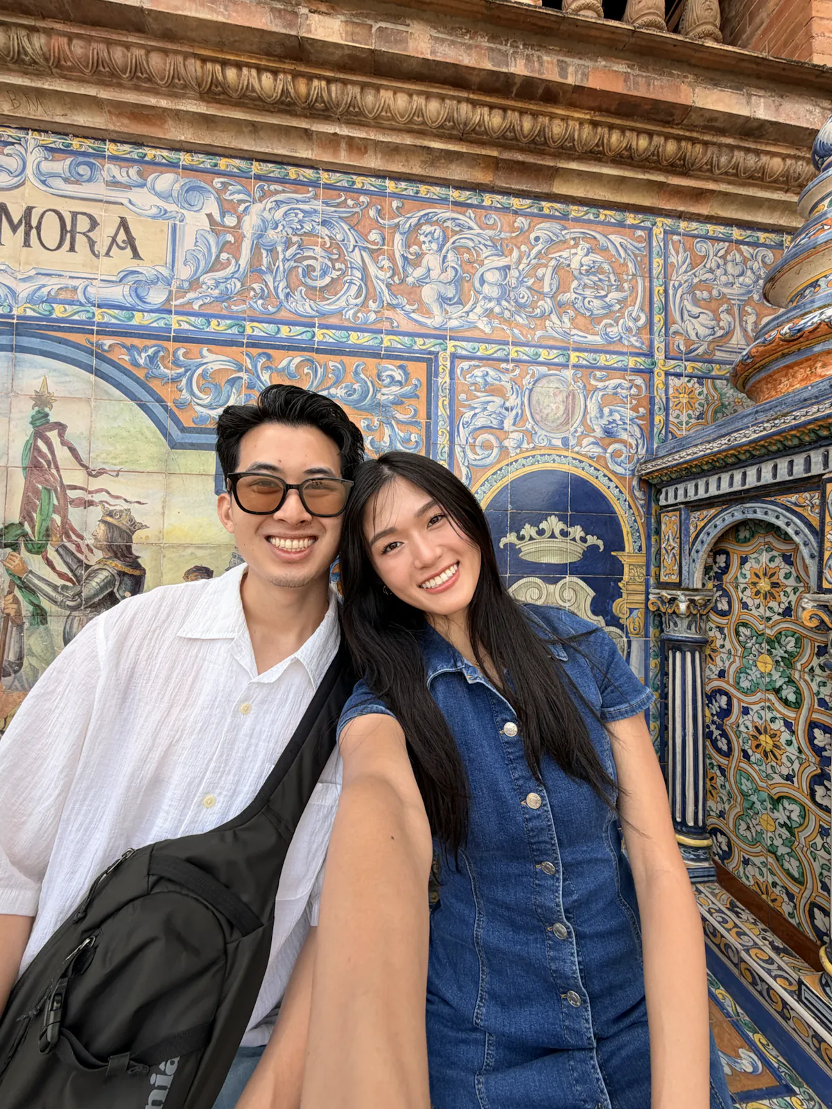 One of the 48 tiled province alcoves, with its painted map and bench, at Plaza de España in Seville