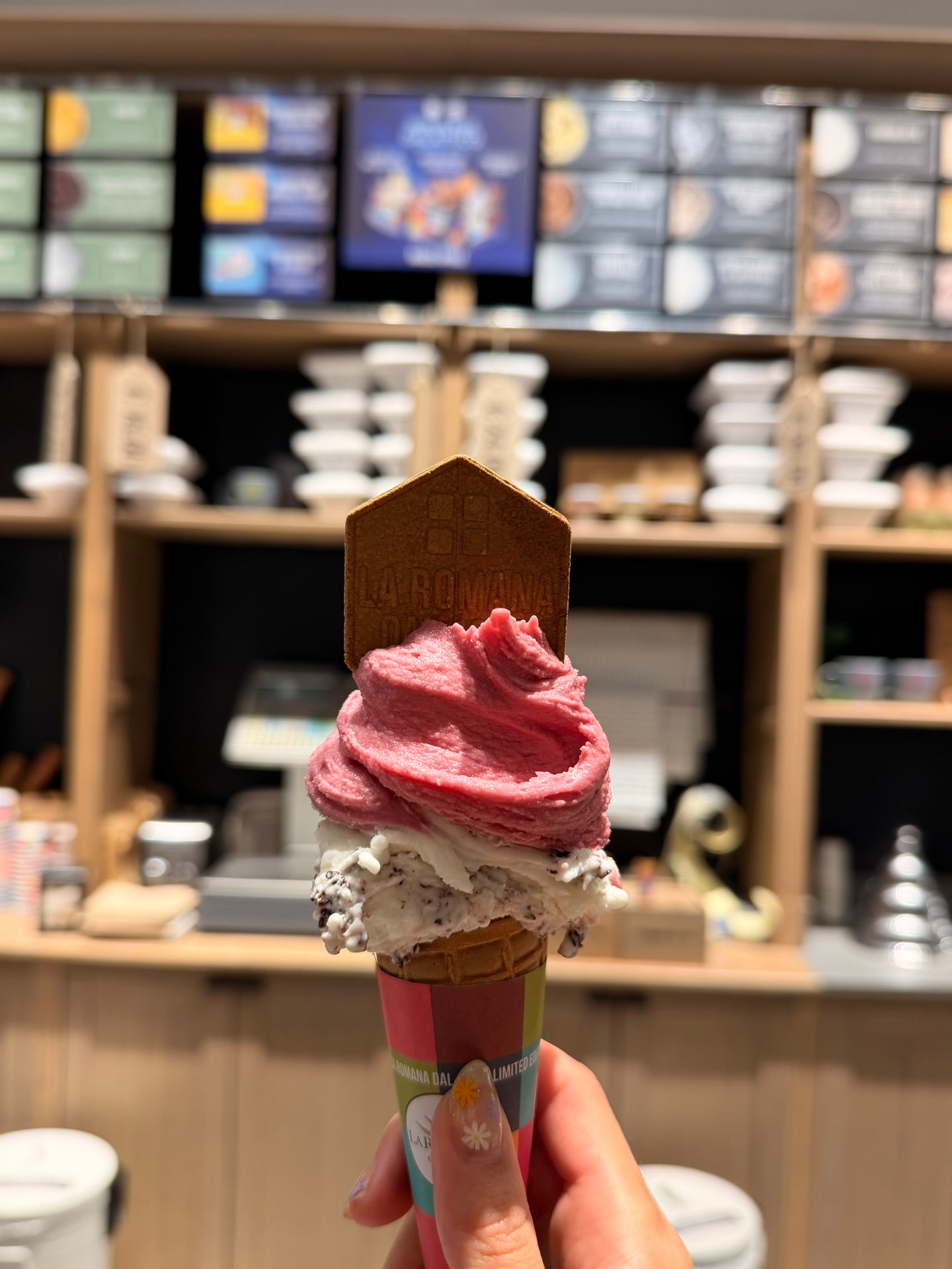 Gelato cone from Gelateria La Romana in Rome