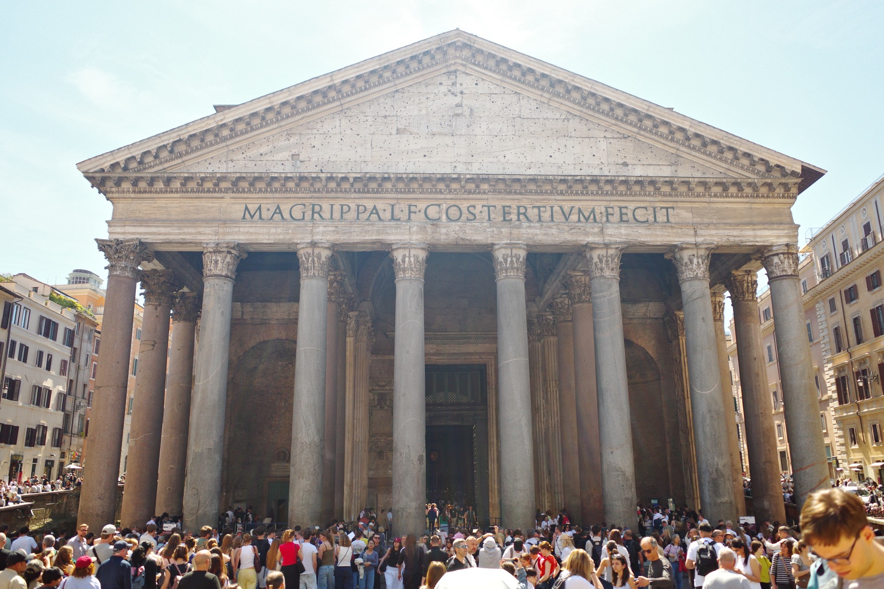 The Pantheon exterior in central Rome