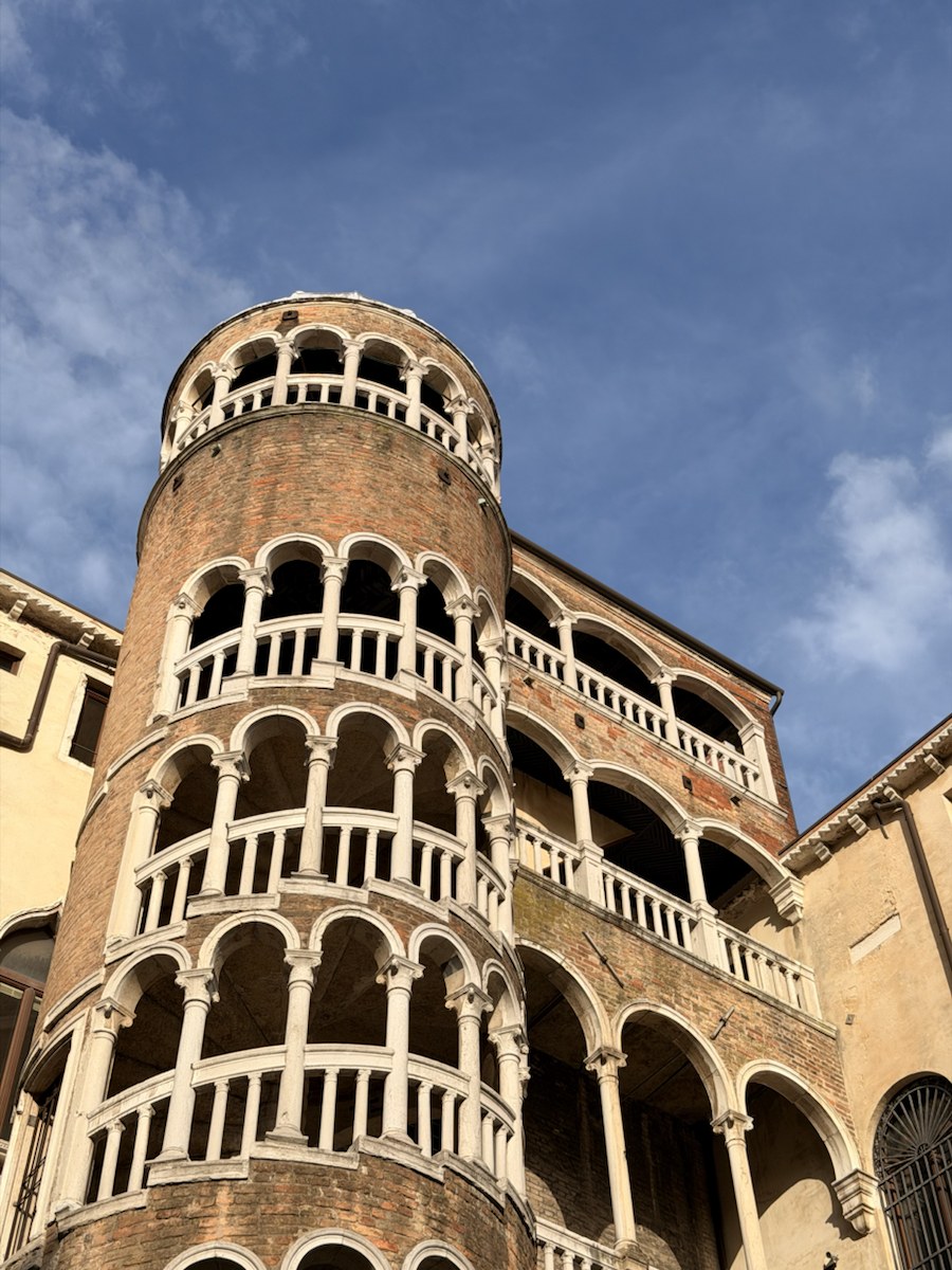 Exterior spiral staircase at Palazzo Contarini del Bovolo in Venice