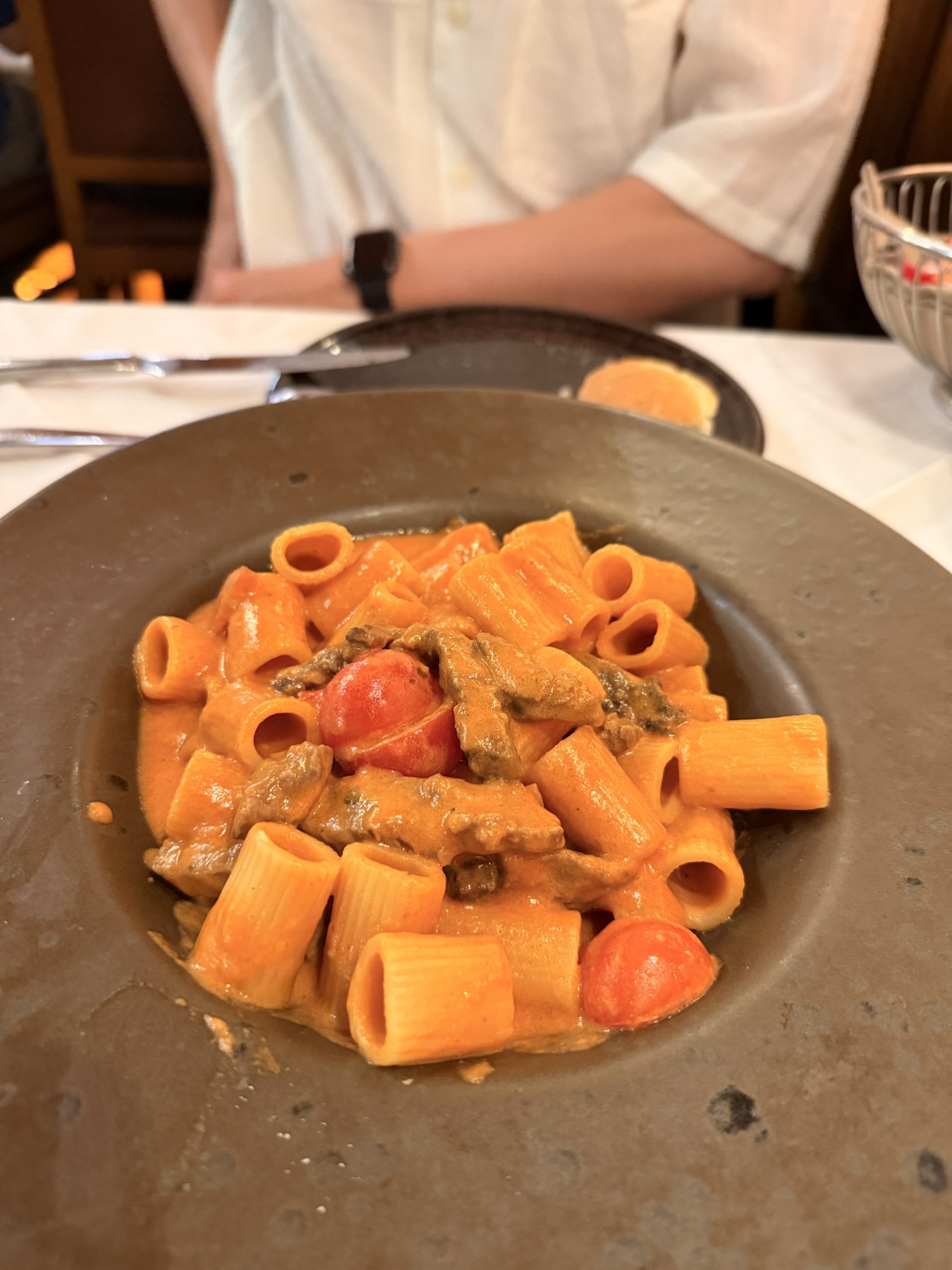 Pasta at La Piazza restaurant in Venice