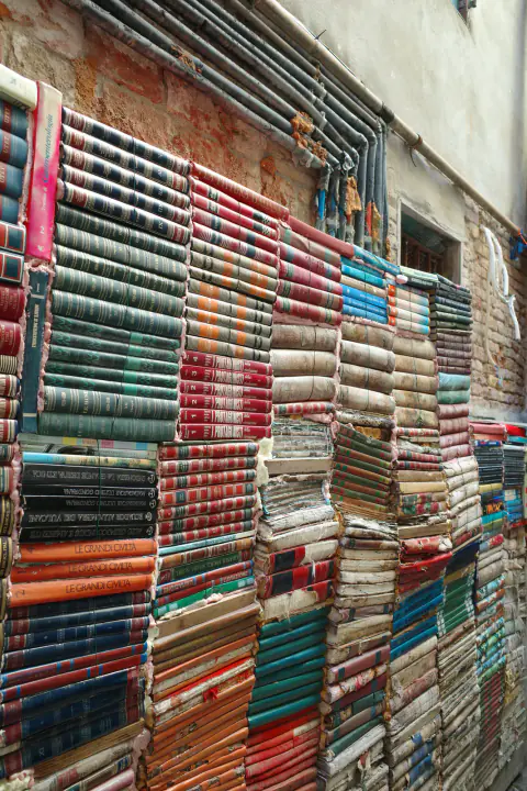 old stacked books